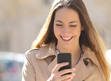 Woman looking at a phone