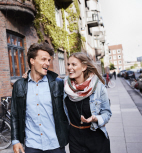 Couple walking in the city